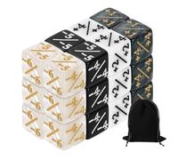 QUARKZMAN 24Pcs Dés Magiques Compteurs, Ensemble De Dés D6 Jetons De Vie en Acrylique avec Pochette pour Accessoires De Jeu De Cartes Standard, Marbre Blanc, Marbre Noir, Blanc, Noir