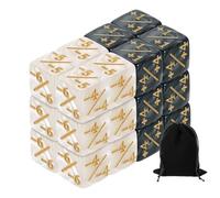 QUARKZMAN 24Pcs Dés Magiques Compteurs, Ensemble De Dés D6 Jetons De Vie en Acrylique avec Pochette pour Accessoires De Jeu De Cartes Standard, Marbre Blanc, Marbre Noir