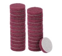 QUARKZMAN 24pcs Disques De Ponçage Et De Nettoyage 400 Grains 2" Brosse Pour Perceuse Disque De Conditionnement De Surface À crochet Disques De Ponçage Pads De Nettoyage Pour Ménage, Rouge