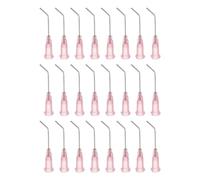 QUARKZMAN 24pcs Émoussé Pointe Distribution Aiguille 20 Jauge 1 pouce Vis Interface Plié Débit Conception Plié Distribution Conseils avec Luer Lock pour Adhésif Colle Distribution, Rose