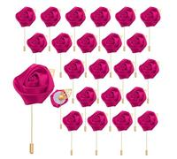 QUARKZMAN 24Pcs Épinglette Boutonnière en Fleur Roses Rouges Accessoire Boutonniere Corsage pour Mariage Cérémonie Anniversaire Bal de Promo Soirée Formelle Décoration de Costume