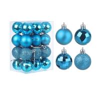 QUARKZMAN 24pcs Lac Bleu 1,57 Pouce Noël Boules Ornements Incassable Ornements Suspendue Boules pour Xmas Arbres, Mariage, Fête Décorations
