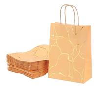 QUARKZMAN 24Pcs Sacs Cadeau En Marbre Doré Avec Poignées En Gros, 3.1" x 6.3" x 8.7" Sacs En Kraft Pour Fête Pour Mother's Day, Weddings, Birthday Celebration, Christmas