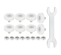 QUARKZMAN 25 mm Roulettes de tiroir Cabinet Positionnement Coulissant avec Vis Clé pour Tiroirs de Dossiers DIY Pièces de Rechange Blanc, 8 Pièces