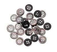 QUARKZMAN 25 Pcs Boutons En Coquille Naturelle, Boutons En Nacre À 4 Trous 10mm Couture De Bricolage Pour Chemise Décoration Artisanale, Noir