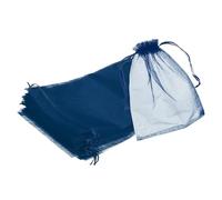 QUARKZMAN 25 pcs Sacs Organza 20x30cm Pochettes Cadeau à Cordon Sac en Mousseline Transparente pour Cadeaux Bijoux Mariage Fête Noël Bonbons Bleu Marine