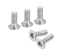 QUARKZMAN 25 Pcs Vis Machine À Tête Plate Torx M4-0.7 x 12mm Argenté | Antivol, Acier Inoxydable 304, Entraînement Torx, Tête Fraisée, Filetage Complet