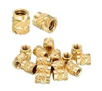 QUARKZMAN 25 Pièces D'inserts Filetés #6-32UNC x 1/4" L x 5.4mm OD En Laiton naturel Femelles À Chauffage Pour Composants D'impression 3D Et Matières Plastiques