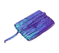 QUARKZMAN 25 Yards 0.8 Inch Elastic Sequins Trim Flat Sequin Strip Paillette Fabric Ribbon Pour Crafts DIY Fringe Sewing Purple