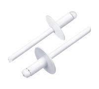QUARKZMAN 250 Pièces Rivets Aveugles en Aluminium 4.8 x 10 mm, Prise en Aluminium et Axe en Acier, Rivets à Large Collerette pour Réparation Automobile, Meuble, Bricolage, Blanc
