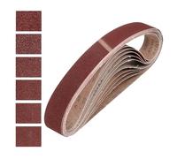 QUARKZMAN 25mm x 1067mm Bandes de Ponçage, 12 Pcs 36/40/60/80/100/120 Grains Bande Abrasive en Oxyde D'Aluminium pour Travail du Bois, Polissage du Métal, Affûtage de Couteaux