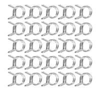 QUARKZMAN 25Pcs 10mm/0.39inch Diamètre Intérieur Collier de Serrage à Ressort Double Fil, Clips Réglables en Acier Inoxydable Pour Tuyau Ligne de Carburant Tube en Silicone