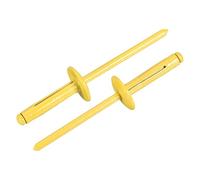 QUARKZMAN 25Pcs 5/32"x3/4" Rivets À Tête Large À Trois Griffes En Aluminium, Rivets À Joue Large À Trois Griffes Pour DIY, Tôle, Réparations Automobiles, Meubles, Bateaux Marins (Jaune)