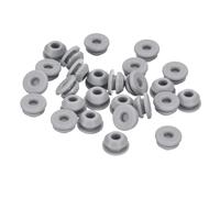 QUARKZMAN 25Pcs Bouchons en Silicone, Bouchons Ronds en Caoutchouc à Enclenchement pour Trous de 6,5-7 mm, Bouchons Étanches pour Tubes Métalliques, Embouts D'Extrémité de Meubles, Gris