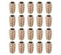 QUARKZMAN 25Pcs Inserts Filetés Hexagonaux, M6-1x18 Inserts Filetés Hexagonaux Alliage De Zinc À Frapper, Écrous Filetés Pour Meubles, Boulons Filetés À Embase Hexagonale En Bois