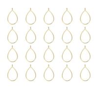 QUARKZMAN 25Pcs Pendentifs Alliage à Cadre Creux en Forme Gouttes Ton Or | Pendentif à Cadre Ouvert Géométrique pour la Fabrication de Bijoux en Résine Boucles d'Oreilles Collier
