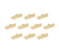 QUARKZMAN 25Pcs Pinces À Ruban, 25mm Pinces À Cordon En Acier Inoxydable Pour Ruban, Lacet, Marque-Page, Porte-Clés DIY, Or