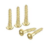 QUARKZMAN 25Pcs Vis à Bois à Tête Ronde Fendue en Laiton M1.6x8mm | Vis à Cartons Multi Usages Autotaraudeuses pour Bois Constructions Panneaux D'Aggloméré Terrasses Visserie