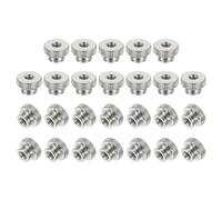 QUARKZMAN 26Pcs Ecrous À Molette, M4x8mm Ecrou En Acier Au Carbone Poignée Ronde Fixations À Tête Haute À Trou Traversant Pour Pièce D'Imprimante 3D, Argent