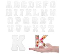 QUARKZMAN 26Pcs Grandes Lettres en Résine Moulage 4" Alphabet Anglais en Majuscules A-Z Moule en Silicone pour Signe de Mot, Loisirs Créatifs, Décoration de Fête