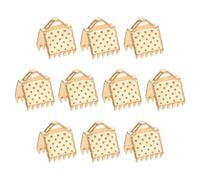 QUARKZMAN 280Pcs Embouts Sertissage Ruban, 6mm Embouts Pincement pour Marque-Pages, Fermoirs d'Extrémité Cordon pour la Fabrication Bracelets Colliers Bijoux Diy, Doré Clair