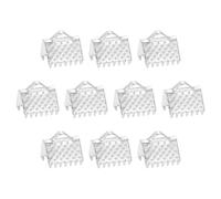 QUARKZMAN 280Pcs Embouts Sertissage Ruban, 8mm Embouts Pincement pour Marque-Pages, Fermoirs d'Extrémité Cordon pour la Fabrication Bracelets Colliers Bijoux Diy, Argent Blanc