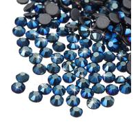 QUARKZMAN 2880 Pièces de Strass Thermocollants en Verre Cristal pour l'Artisanat et la Décoration de Vêtements (SS10 2.9mm, Bleu Foncé AB)