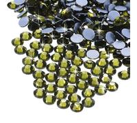 QUARKZMAN 2880 Pièces de Strass Thermocollants en Verre Cristal pour l'Artisanat, les Vêtements et la Décoration DIY (SS10 2.9mm, Vert Foncé)