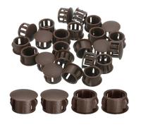QUARKZMAN 28Pcs Bouchon de Trou en Nylon, 13.5-14mm Diamètre de Trou Bouchon d'étanchéité Rond Souple et Flexible de Verrouillage Bouchons en Caoutchouc pour Bouteille, Tuyaux, Cuisine, Brun
