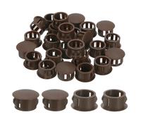 QUARKZMAN 28Pcs Bouchon de Trou en Nylon, 14.5-15mm Diamètre de Trou Bouchon d'étanchéité Rond Souple et Flexible de Verrouillage Bouchons en Caoutchouc pour Bouteille, Tuyaux, Cuisine, Brun