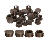 QUARKZMAN 28Pcs Bouchon de Trou en Nylon, 15.5-16mm Diamètre de Trou Bouchon d'étanchéité Rond Souple et Flexible de Verrouillage Bouchons en Caoutchouc pour Bouteille, Tuyaux, Cuisine, Brun