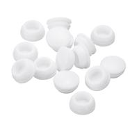 QUARKZMAN 28Pcs Bouchon de Trou en Silicone, Bouchons à Verrouillage Rond en Caoutchouc pour Trou de 14-15mm Bouchons de Trou Étanches pour Tube Métallique, Embouts de Meubles, Blanc