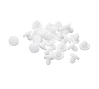 QUARKZMAN 28Pcs Bouchon de Trou en Silicone, Bouchons à Verrouillage Rond en Caoutchouc pour Trou de 3.5mm Bouchons de Trou Étanches pour Tube Métallique, Embouts de Meubles, Blanc