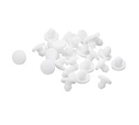 QUARKZMAN 28Pcs Bouchon de Trou en Silicone, Bouchons à Verrouillage Rond en Caoutchouc pour Trou de 2,5-3mm, Bouchons de Trou Étanches pour Tube Métallique, Embouts de Meuble, Blanc