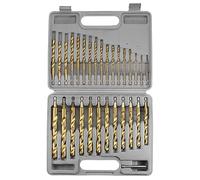 QUARKZMAN 29pcs Titane Torsion Foret Mèche Ensemble 1/16"- 1/2" Perçage Dia Haute Vitesse Acier Forets pour Durci Métal, Inox Acier, Fonte Fer, Bois, Plastique avec Cas