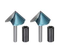 QUARKZMAN 2Ensemble Jeux de Fraises à Rainurer en V de 1,3" de Diamètre, Queue de 6 mm, Profondeur de Coupe de 0,8", Angle de 90 Degrés, Fraise en Carbure de Tungstène pour Cnc 3D