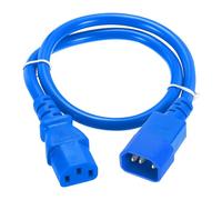 QUARKZMAN 2ft 18 AWG Blue 18/3 Universal Power Cord C14 to C13 10A 250V 3-Prong Extension PDU Power Cables pour PC,Computer,Printers,TV,AC Adapter,Laptop,Monitor