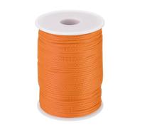QUARKZMAN 2mm Corde Tressée en Polypropylène, 100M Corde en Nylon Creuse pour Corde à Linge, Camping, Randonnée, Extérieur, Orange Clair