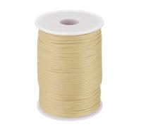 QUARKZMAN 2mm Corde Tressée en Polypropylène, 100M Corde en Nylon Creuse pour Corde à Linge, Camping, Randonnée, Extérieur, Beige