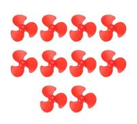 QUARKZMAN 2mm DC Moteur Arbre Hélice, 30mm Ventilateur Forme 3 Pales Plastique Ronde Hélice pour DIY Modèle Avion Science Jouets Moteur RC Bateau Micro (Rouge, Pack de 10)
