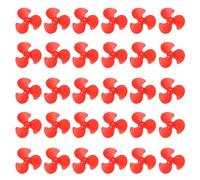QUARKZMAN 2mm DC Motor Shaft Propeller, 30mm Fan Shape 3-Blade Plastic Round Propellers pour DIY Model Airplane Science Education Toys Motor RC Boat Micro (Red, Pack of 30)