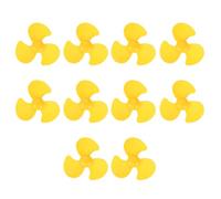 QUARKZMAN 2mm DC Motor Shaft Propeller, 70mm Fan Shape 3-Blade Plastic Round Propeller pour DIY Model Airplane Science Education Toys Motor RC Boat Micro (Yellow, Pack of 10)