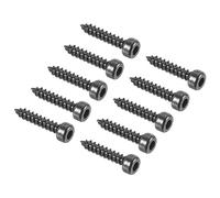 QUARKZMAN 2mm x 10mm Auto Tapotement Vis x 100pcs Complet Filetage Carbone Acier Hex Plat Tête Auto Taraudage Vis pour Meuble, Lit, Chaises, [Noir]