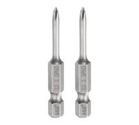 QUARKZMAN 2pcs #0 Phillips Screwdriver Bit PH0 1/4" Hex Shank 2" (50mm) Long 3mm Rod Magnetic Cross Head Drill Bits S2 Steel Industrial Screw Driver pour Electric Power Tools, Gray