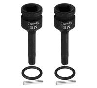 QUARKZMAN 2Pcs 1/2" Drive M10 Triple Square Impact Spline Bit Socket 10mm CR-MO Steel 12-Point Triple Square Sockets With Cotter Pin And O-Ring Pour Power Drill Drivers Adapter