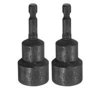 QUARKZMAN 2Pcs 1/4" Hex Shank 19mm Magnetic Hex Socket 65mm Length, CR-V Steel Quick-Release Power Nut Driver Set With Socket Wrench Screw Pour Impact Drill Nut Setters Black
