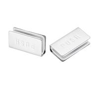 QUARKZMAN 2Pcs 1.6" Attache Non Magnétique, Clip Pour Armoire En Verre, Serre-Joint Rectangulaire Métallique Réglable Sans Cadre Pour Armoire, Porte, Garde-Robe, Chrome