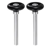 QUARKZMAN 2pcs 1.8" Roulettes de porte de garage en nylon pour rail de garage de 2", roulettes standard de 4.25" de tige, noir