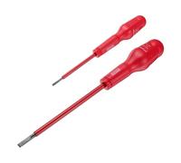 QUARKZMAN 2pcs 1000V Tournevis Isolé Magnétique Électrique à Fente 3 x 75mm 6 x 150mm CR-V Électriciens Plat Tête Tournevis, Rouge