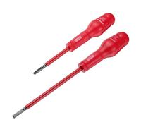 QUARKZMAN 2pcs 1000V Tournevis Isolé Magnétique Électrique à Fente 5 x 75mm 6 x 150mm CR-V Électriciens Plat Tête Tournevis, Rouge